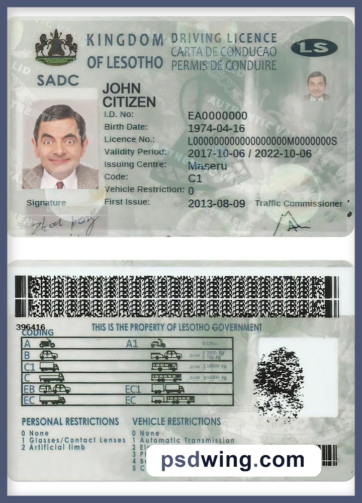 Lesotho Driving License